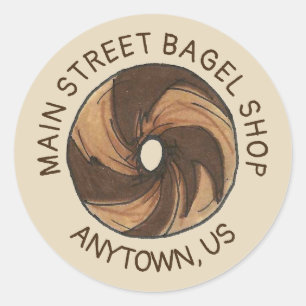 Adesivo Marble Rye Bagel Compre Foodie Breakfast