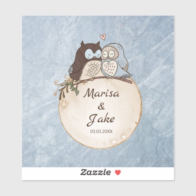 Adesivo Marble Stone E Corujas (Folha)