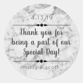 Adesivo Marble Wedding Day Favor Labels