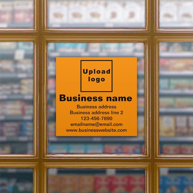 Adesivo Marca comercial em Orange Color Large Square Vinyl (Criador carregado)