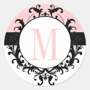 Adesivo Marca Cor-de-rosa Chic French Wedch Monograma M Da