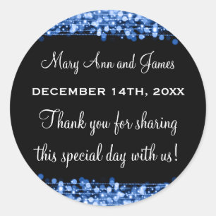 Adesivo Marca de Favor do Casamento Faca Mágica Gama Azul