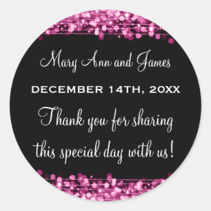 Adesivo Marca de Favor do Casamento Física Física Rosa