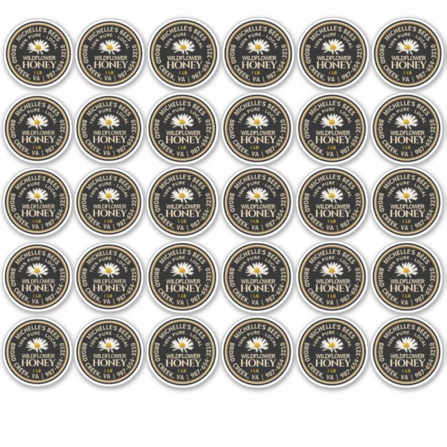 Adesivo Marca de Mason Jar Lid Standard Daisy 2,125" (Frente)