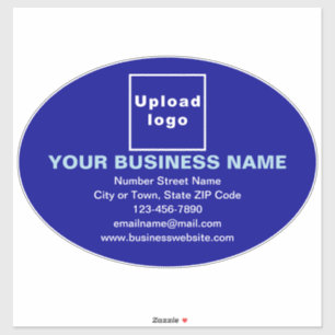 Adesivo Marca de negócios no Blue Large Oval Vinyl Sticker