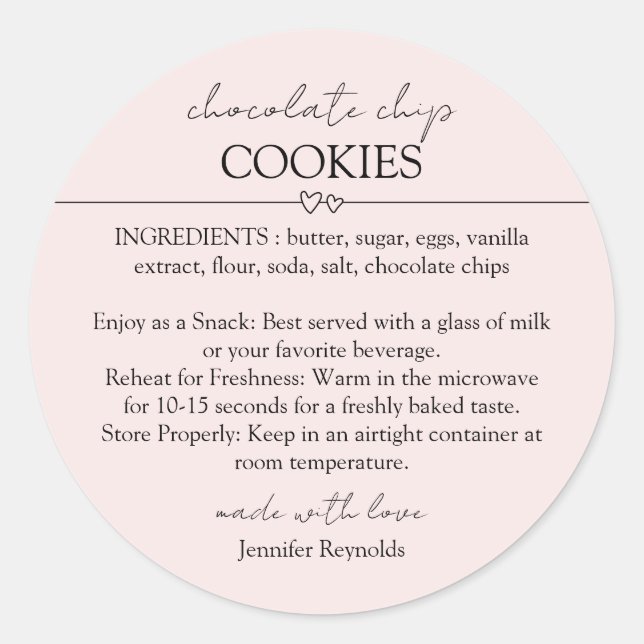 Adesivo Marca de Presente de Pote de Mistura de Biscoito c (Frente)