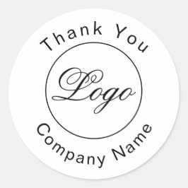 Adesivo Marca Personalizada Obrigado Branco Simples