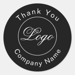 Adesivo Marca Personalizada Obrigado Preto Simples