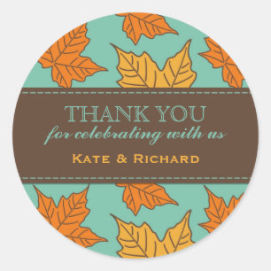 Adesivo Marcadores de Favoritos de Casamento de Folhas de 