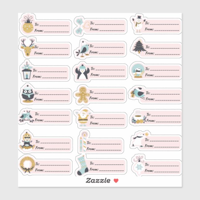 ADESIVO MARCAS DE PRESENTE DE NATAL FINAL PACOTE DE VARIED (Folha)