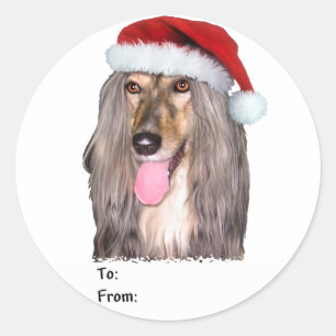 Adesivo Marcas de presentes de Natal do Afghan Hound Santa