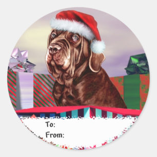 Adesivo Marcas de presentes do Mastiff do Natal do napolit