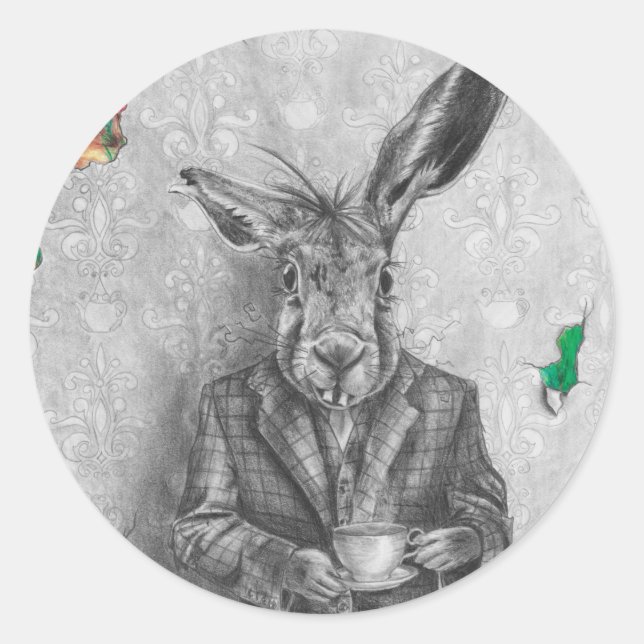 Adesivo March Hare Sticker Alice no Wonderland Sticker (Frente)