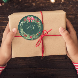 Adesivo Marcha de Natal com Joy Verde Nome do Presente