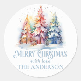 Adesivo Marcha de Natal da Aquarela Elegante Personalizada