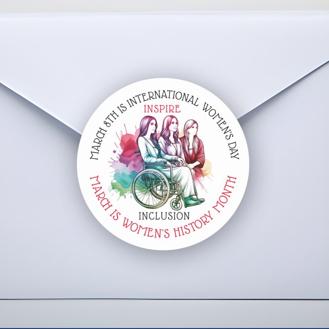 Adesivo Marcha é História das Mulheres Mês Inspire Inclusã (Criador carregado)
