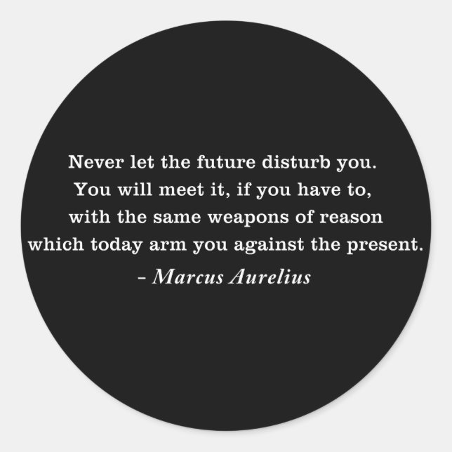 Adesivo Marco Aurélio Futuro Cotação Estoicismo (Frente)