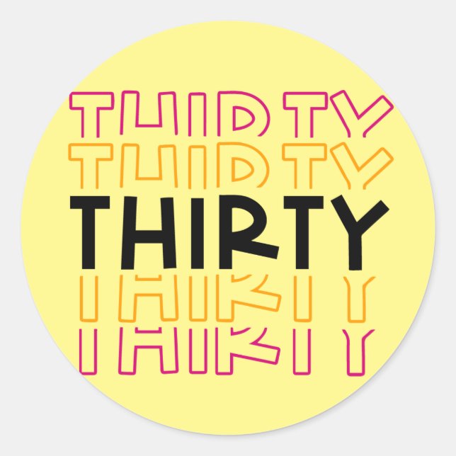 Adesivo marco de 30 aniversário de 30 anos (Frente)