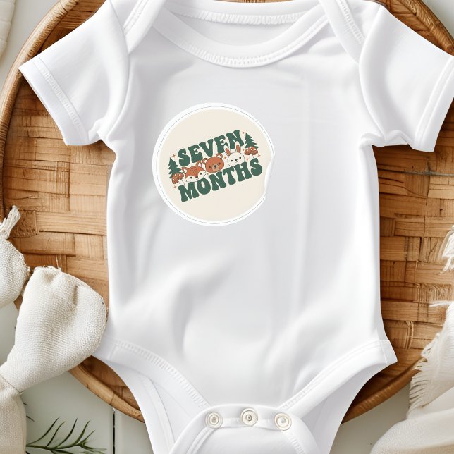 Adesivo Marco de Sete Meses de Bebê Floresta Boho (Criador carregado)