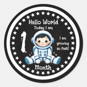 Adesivo Marco de um mês de bebê Astronauta