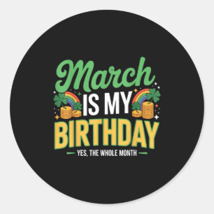 Adesivo Março é aniversário sim o mês todo st patricks