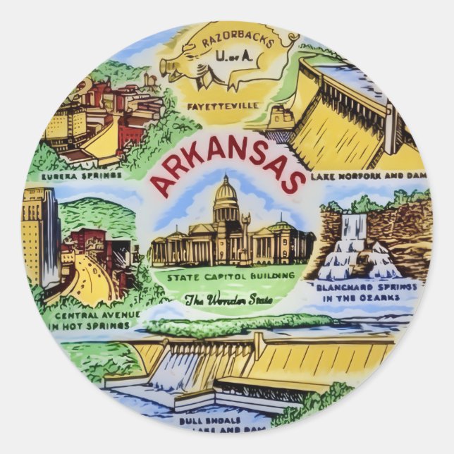 Adesivo Marcos Históricos de Arkansas  (Frente)