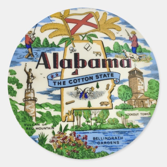 Adesivo Marcos Históricos do Alabama (Frente)