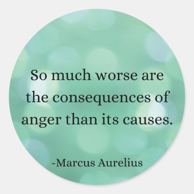 Adesivo Marcus Aurelius: Conquiste a raiva, encontre a paz (Frente)