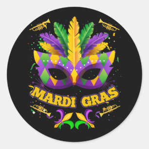Adesivo Mardi Gras 2022 Girls Mask Miçanga New Orleans Par