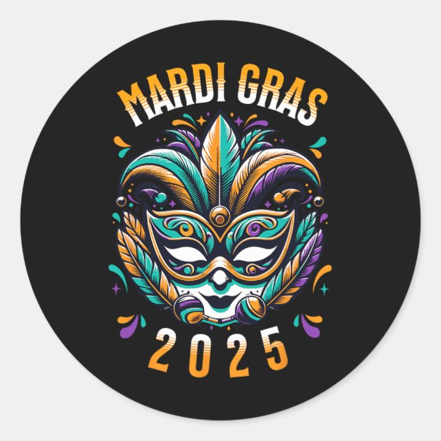 Adesivo Mardi Gras 2025 Carnaval Nova Orleans Mardi Gras F (Frente)