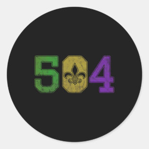 Adesivo Mardi Gras 504 T Shirt Nola New Orleans Louisiana