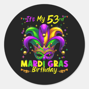 Adesivo Mardi Gras 53º Aniversário Gordura Terça-Feira 53