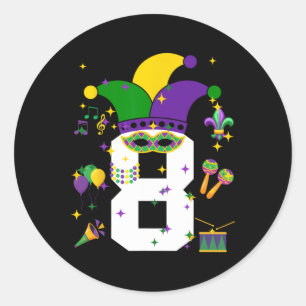 Adesivo Mardi Gras, 8 anos, pensava que crianças de 8 anos