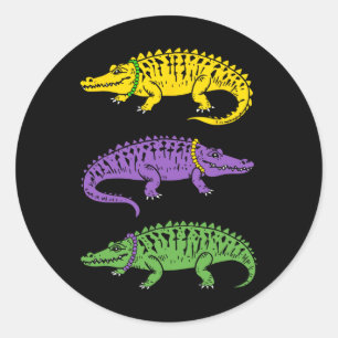 Adesivo Mardi Gras Alligator Funny Men Mardi Gras Kids