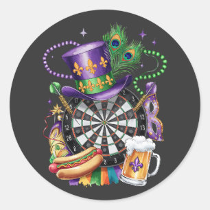 Adesivo Mardi Gras Atraente Misturar Dardos Costume Festiv