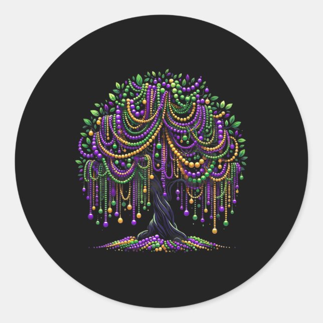 Adesivo Mardi Gras Bead Tree Carnaval Nova Orleans 2025 Pa (Frente)