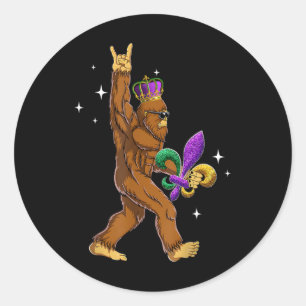 Adesivo Mardi Gras Bigfoot Crianças Engraçadas Homens Sasq