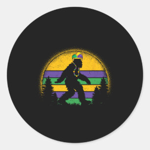 Adesivo Mardi Gras Bigfoot Crianças Engraçadas Homens Sasq