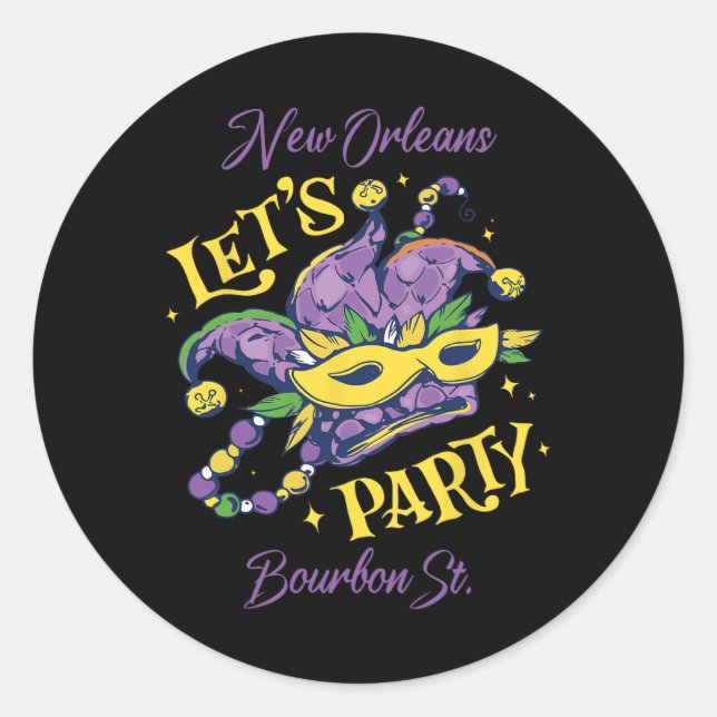 Adesivo Mardi Gras Bourbon Street New Orleans Souvenir Lou (Frente)