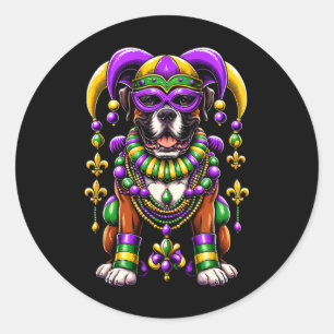 Adesivo Mardi Gras Boxer Dog