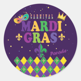 Adesivo Mardi Gras Carnaval Festivo Fleur de Lis Diamond