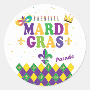 Adesivo Mardi Gras Carnaval Festivo Fleur de Lis Diamond