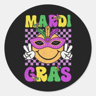 Adesivo Mardi Gras Carnaval Sorria Penas de Máscara