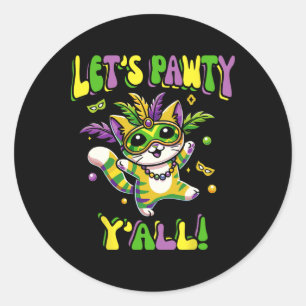 Adesivo Mardi Gras Cat Vamos Pawty Yall Para Mulheres E Cr