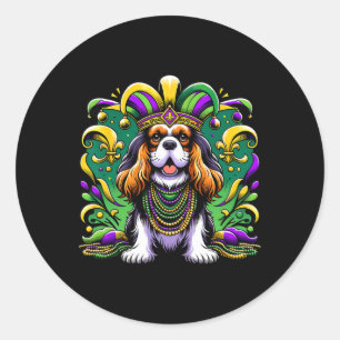 Adesivo Mardi Gras Cavalier King Charles Spaniel Dog Jeste