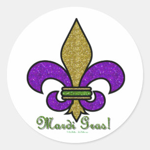 Adesivo Mardi Gras Colorido Fleur De Lis