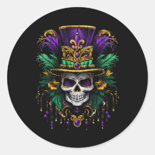Adesivo Mardi Gras Costume Sugar Skull