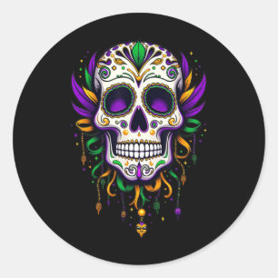 Adesivo Mardi Gras Costume Sugar Skull Carnaval Nova Orlea