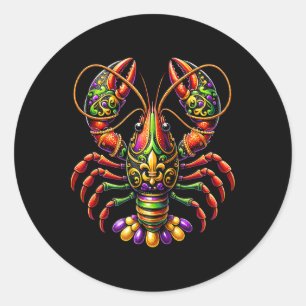 Adesivo Mardi Gras Crawfish Miçanga Carnaval de Nova Orlea