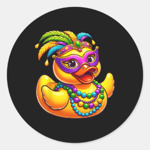 Adesivo Mardi Gras Duck Vestindo Mardi Gras Costume Miçang